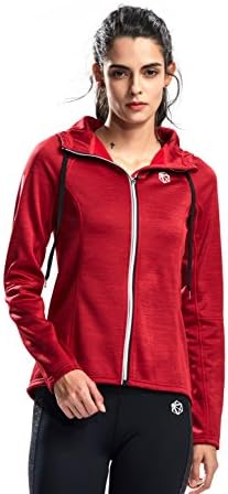 Womens Full Zip Active SILIK Hoddies Long Sleeve Pocket Jacket Sweatshirt, XL