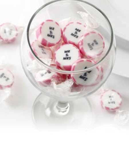 215g ca 50St Hochzeitsbonbons EinsSein® Mr and Mrs pink Gastgeschenke Hochzeit Hochzeitsmandeln