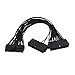 Produktbild myfei 24pin Dual PSU Netzteil Verlängerungskabel, 30 cm Adapter-Anschluss für Computer Bergbau Startlinie 1 Pack