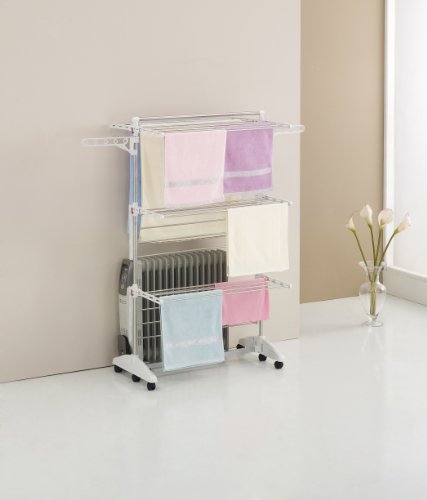 Hanuri One Touch Wäscheständer / Wäschetrockner / Variabel klappbar / Fußrollen - 7