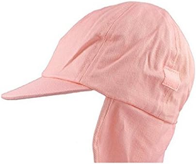 QBE Sun Hat Baby Boys Girls Kids Summer Beach Hat Legionnaire Cap 100% Cotton (12-18 Months, Plain Pink)