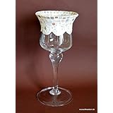 Handgefertigtes Windlicht Pokal Perlmutt 29 cm hoch