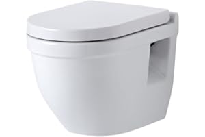 Milano Newby - Modern White Ceramic Wall Hung Toilet WC and Soft Close Seat