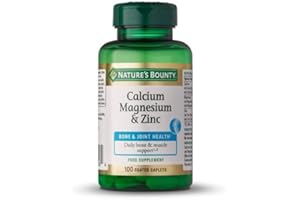 Nature's Bounty | Calcio Magnesio & Zinc | Salud Ósea y Muscular | Apoyo Diario con Minerales Esenciales | 100 Comprimidos