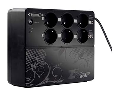 Infosec 65522 Z3 Zenergy Box 500 Onduleur à 6 prises FR RJ45 500 VA