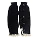 Koly Kids Girls Crochet Knitted Lace Boot Cuffs Toppers Leg Warmer Socks (Black)