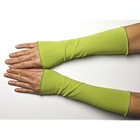 Lange Sommer Stulpen Baumwolle kiwigrün 25 cm