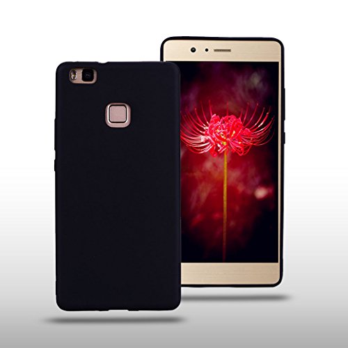 Funda Silicona para Huawei P9 LITE  AllDo Carcasa Protectora Suave Funda Flexible Ligero Soft TPU Gel Case Cover Carcasa Ultra Delgado Caja de Dise  o Simple Funda Color S  lido Carcasa Anti Rasgu  os Anti Choque - Negro