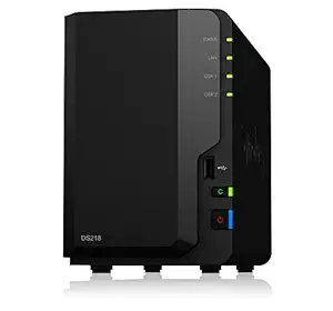 Synology DiskStation DS218 Network Attached Storage Drive (Black)