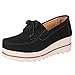 Produktbild OYSOHE Damen Sport Schuhe Beiläufige Atmungsaktiv Quaste Wildleder Flat with Turnschuhe Schlüpfen Thick Soled SchuheSchwarz38.5 EU