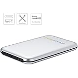 FahanTech Simple Storage Series USB3.0/USB3.1 Type-C Portable External Hard Drive Enclosure for 2.5" Laptop SATA Hard Drives and SSD. USB3.0 / USB3.1 Type-C Connectivity with Anodized Aluminum Case Material / Super Compact Size (USB3.1 Type-C, Silver)