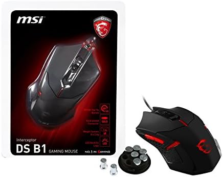 MSI Interceptor DS B1 USB Optical Gaming Mouse with Ergonomic Design and Weight System