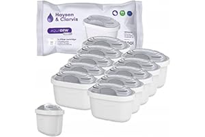 Haysen & Clarvis Wkłady filtrujące do wody kompatybilne z Brita Maxtra, PearlCo, BWT, Dafi, 10 sztuk