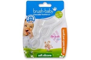 BRUSH-BABY BrushBaby - cepillo de dientes suave, masticable, 10-36 meses