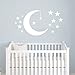 Wall Decal Moon and Stars Decals Cloudy Sky Baby Room Wall Decal Children Gift Bedroom Nursery Boy Girl Vinyl Stickers Wall Decor Playroom Murals