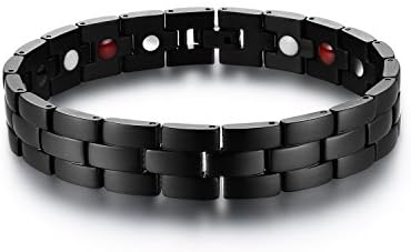 Koooper Magnetic Bracelet Men's Ladies Black Magnet Magnetic Therapy Bracelet for Pain Relief,Fatigue Limb Pain with Free Link Removal Tool, Ideal Gift for Father's Day,Valentine's Day,Christmas
