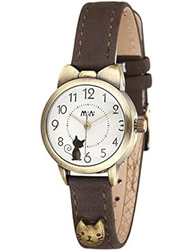 ufengke® wasserdicht vintage elegante katze bowknotentwurf quarz armbanduhren für frauen mädchen-braun