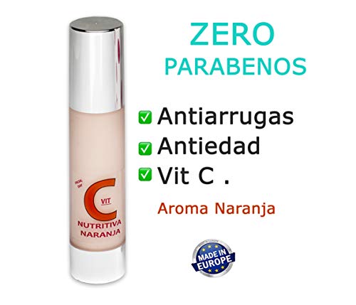 Vitamina C Crema 50ml ZERO PARABENOS . Antiedad y Antiarrugas. Regalo Vial Vitaminas.
