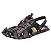 Produktbild YEARNLY Sandalen Herren Leder Strand Wandersandale Trekkingsandalen Outdoorschuhe Sommer Freizeitschuhe Wanderschuhe Männer Sport-Outdoor Wasser Fischer Atmungsaktive Sandale Größe 39-47