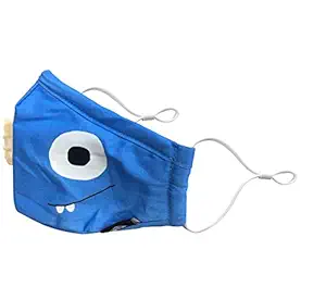 BEATCLOUDS Kids Carbon Activated Cotton Half Face Adjustable Safety Particulate Mask with Valve for Dust Protection - Riding & Cycling (Awesome Blue)