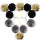 kunstfell bommel xxl Menge: 16 Stück Pompons für ein Paket, genug für Ihre Strickmütze.