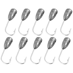 10 piezas de gris plomo Cabeza tono Plata anzuelos metálicos Caza y Pesca 8 #