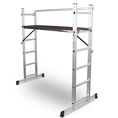 Preisvergleich Produktbild BITUXX® 3in1 universal Aluminium Multifunktionsgerüst ALU Multigerüst Alugerüst Aluminium Gerüst Bockleiter Stehleiter Anlegeleiter Leiter