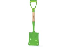 Bigjigs Toys Short Handled Garden Shovel | Outdoor Kids Gardening Tool with Wooden Hand Grip | Small Digging & Planting Accessories | Spade for Snow & Beach | Toddler Gift for 3+ Year Old Children
