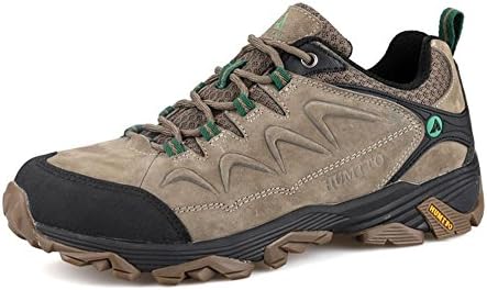 Coolgoing Men Hiking Shoes Winter Male Sneakers Lightweigh Winter Genuine Leather Outdoor walking Trekking Boots Lace-up Climbing camping Non-slip Wear-resistant Men shoes , khaki , UK 8 / EU 42
