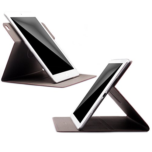 Apple iPad Air 2 Case | 360° Standfunktion | Carbon Optik silber | iCues Manzano Tasche | weitere Leder-Imitat – und Farbvarianten verfügbar | Schutz-Hülle mit Geschenk-Box - 3