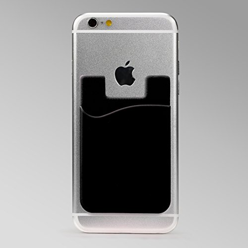 URCOVER Â Cover Porta Tessere Adesiva Universale | Custodia Carte di Credito TPU in Nero | Retro Portafoglio Accessori Smartphone Cellulare