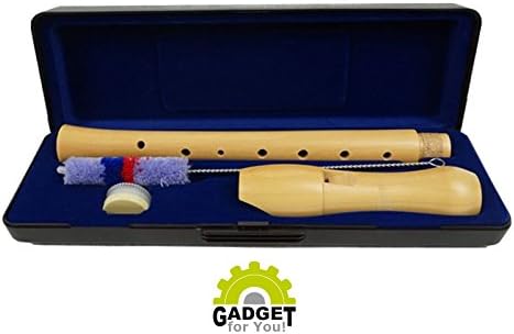 High-quality soprano maple wood recorder in a set with case, brush & fat accessories - (Ideal for school, leisure & work - For children, adults, beginners & professionals) - GERMAN fingering