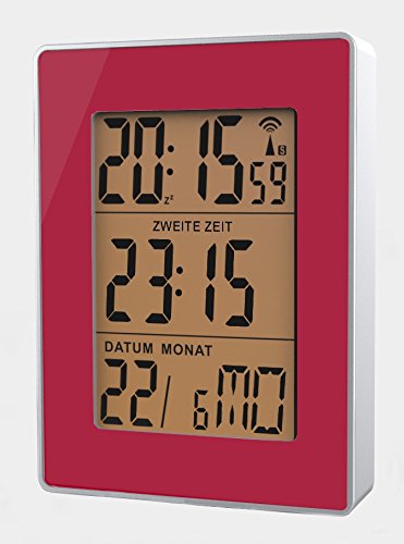 TELEFUNKEN FUD-30-S (R) Multifunktions-Funkwecker, große Anzeige, Display zum Umschalten, Bewegungssensor, rot, zweifacher Alarm, Funkuhr Wecker Innentemperatur Thermometer Datum Monat Kalender Wochentag Kalenderwoche Zweite Zeit - 3