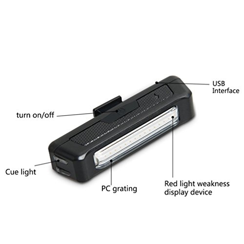 NuoYo LED Fahrradlampe Set mit klingel Fahrradhorn Fahrradhupe mit 2 Tönen,Fahrradlicht,Fahrradbeleuchtung Set,Frontlicht und Rücklicht Wiederaufladbare,1200 Decibel Horn,3 Lichtmodi,Super Energiespar,Ausgestattet mit EU-standard-Ladegerät,Schwarz(Rot-weiße Rückleuchten) - 7