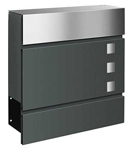 Preisvergleich Produktbild Frabox Design Briefkasten LENS EXKLUSIV SPECIAL EDITION, RAL 7012 Basaltgrau