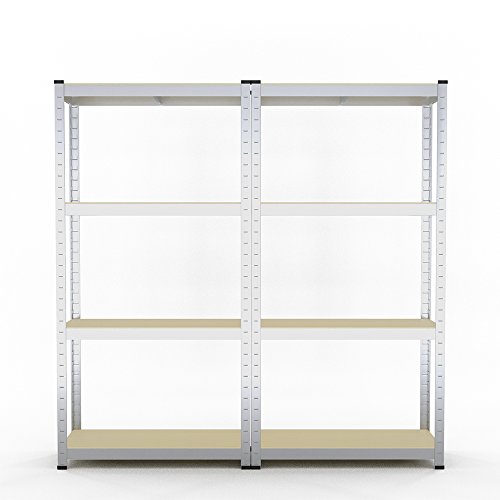 Schwerlastregal 2-er Set Steckregal 160x80x40 cm Kellerregal 700 kg Tragkraft Lagerregal Werkstattregal Regal verzinkt - 5