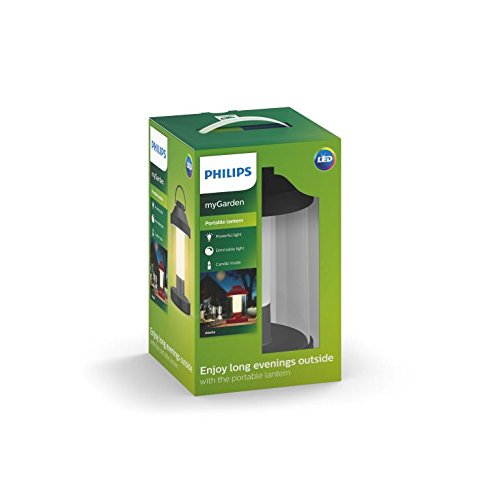 Philips myGarden LED Laterne Abelia, warmweißes Licht, dimmbar, inkl. USB Anschluss, schwarz, für Balkon und Terrasse - 4