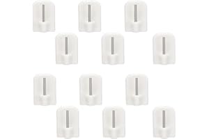 Lmyzcbzl Ganci Autoadesiva, 12 Pezzi Ganci Adesivi per Tende Tendine, Ganci per Tende Plastica, Ganci Autoadesivi, Ganci per Aste per Tende