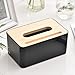 Produktbild H-Y-HOME Tissue-Boxen einfache Runde Boxen Tissue-Boxen kreative Servietten Schachteln mit modischen Massivholzbezügen Tissue-Boxen. Tycoon schwarz