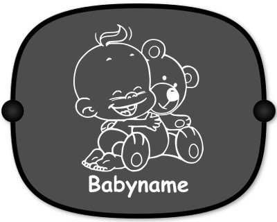Preisvergleich Produktbild Windel Winni Sonnenschutz Auto Baby Kinder Sonnenblende mit Wunschtext - Motiv WW6 (großer Aufdruck)