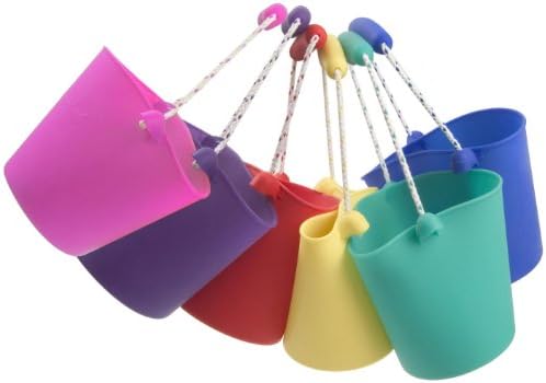 Scrunch Bucket Holiday Garden Beach Sandpit Toy Green Yellow Purple Orange Pink Teal Red or Blue.