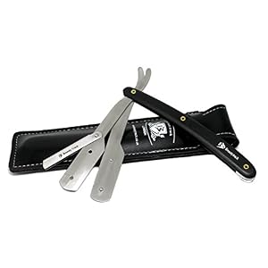 Black Professional Plastic handle Traditional Straight Cut Throat Razor - Image 9