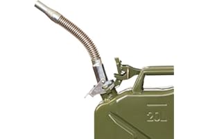 KOVA® 1x Flexibler Ausgießer für Metall-Benzinkanister, inklusive Dichtungsgummi, passend für 5, 10 und 20 Liter Kanister, Ideal für PKW, LKW, Motorrad, Traktor, Boot