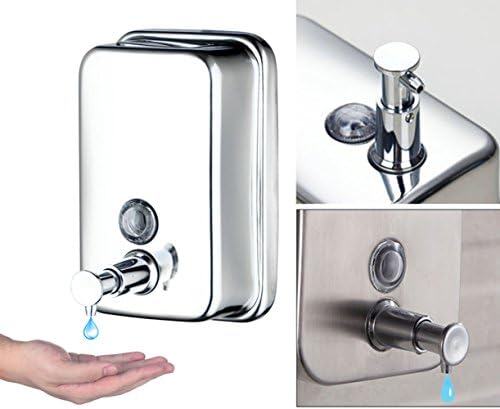 Bathroom Kitchen Wall Mounted Stainless Steel Soap/Shampoo Dispenser Lotion Pump Actio Box 500ml