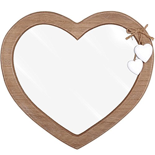 Jones Home und Geschenk "weiß Herzen Spiegel, Natural