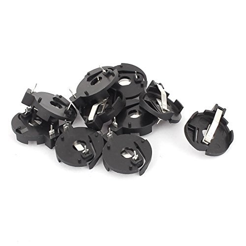Preisvergleich Produktbild DealMux 10 Stück Runde Kunststoff-Gehäuse Knopfzellen-Knopf Sockel Batteriehalter für CR2016 / 2025 / 2032-Batterien
