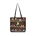 Produktbild Vektor-Illustration bunte Vögel auf Drähten Canvas Tote Handtasche Schultertasche Crossbody Taschen Geldbörsen für Männer und Frauen Einkaufstasche