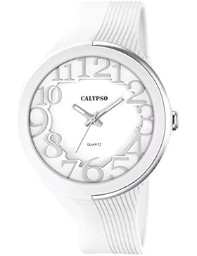 Calypso Damen-Armbanduhr Fashion analog PU-Armband weiß Quarz-Uhr Ziffernblatt weiß UK5706/1