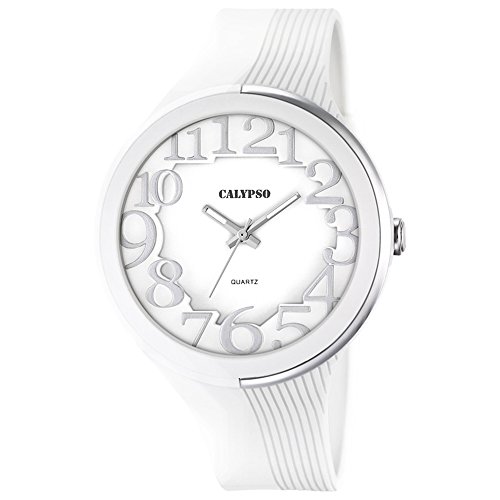 Calypso Damen-Armbanduhr Fashion analog PU-Armband weiß Quarz-Uhr Ziffernblatt weiß UK5706/1 Calypso Damen-Armbanduhr Fashion analog PU-Armband weiß Quarz-Uhr Ziffernblatt weiß UK5706/1