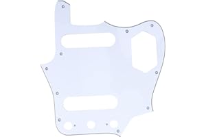 Musiclily Pro 10 Agujeros Pickguard Golpeador de Guitarra for JPN Made Fender Japan Jaguar,3 capas Blanco